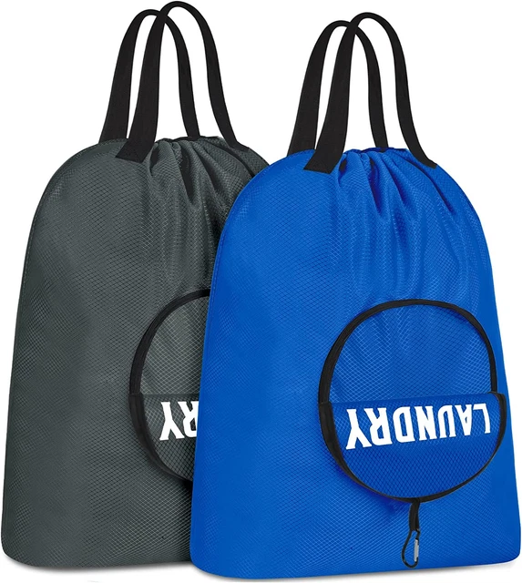 2 Pcs Travel Laundry Bag, Dirty Clothes Bag for Traveling with Handles and Carab