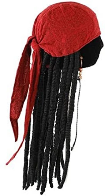 Pirates Of The Caribbean Jack Sparrow Head Wrap With Drads For Adults And Kids+