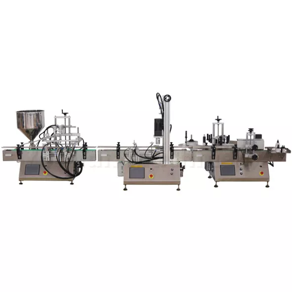 Automatic 2 Nozzles Cosmetics Oil Glass Botte Filling Capping Labeling Machine