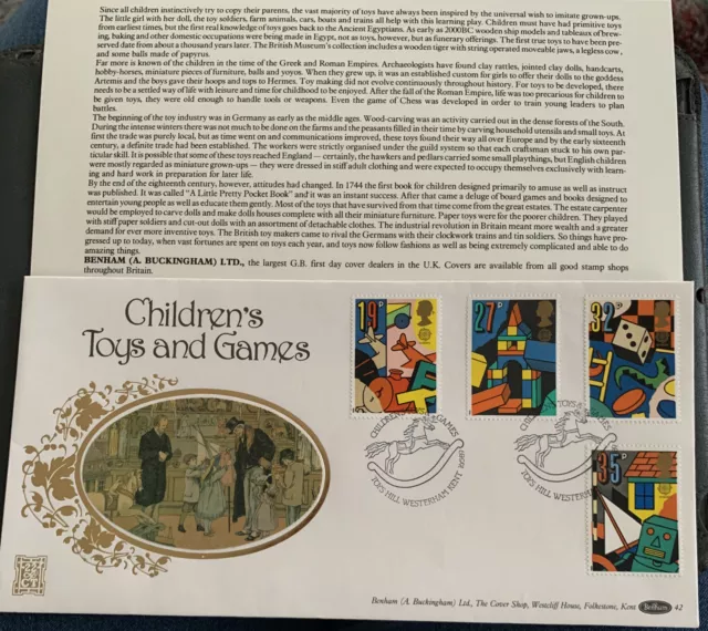 Great Britain Benham FDC 22ct Gold 1989 Children’s Toys & Games