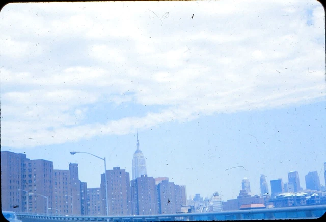 ONYC Original Slide - 1960s New York City Downtown View From Car Window  #64