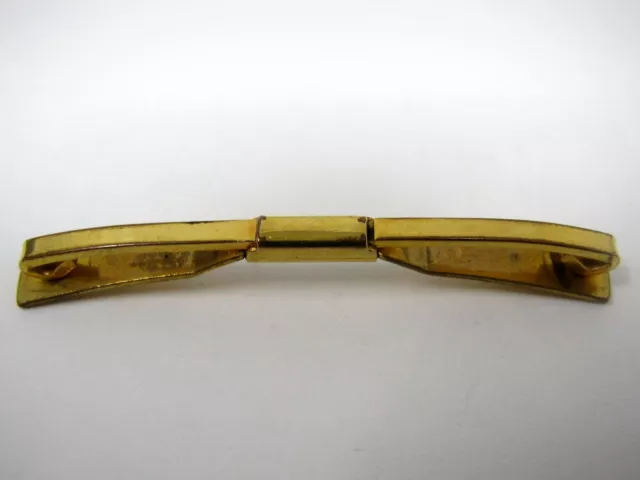 Vintage Collectible Tie Collar Bar Clip: Rare Fat Back Design Gold Tone