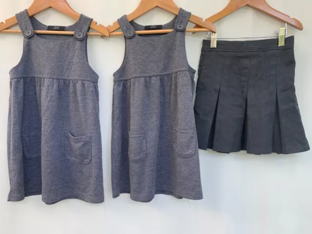 girls bundle school uniform pinafore dresses skirt age 3-4 years Next M&S