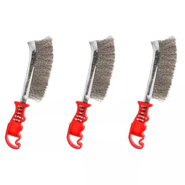 3x Stainless Steel Wire Hand Brush DIY Metal Cleaner Rust Paint Removal