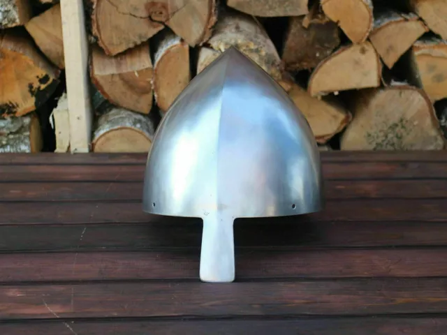 Medieval Steel Viking Nasal Helmet Hand Forged SCA Armour Viking Helmet
