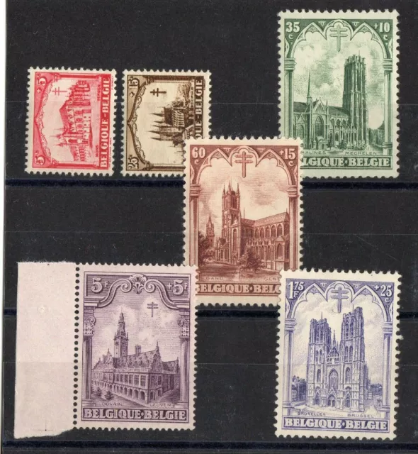 BELGIQUE: SERIE COMPLETE DE 6 TIMBRES NEUF** N°267/272 Cote: 90€