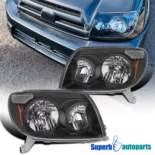 For 2003 2004 2005 Toyota 4Runner Black Headlights OE Style Replacement