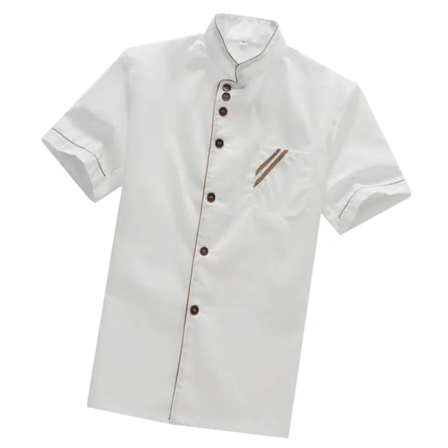 Work Jackets for Men Cotton and Polyester Chef Shirt Easy Wash Loose