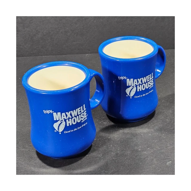 Maxwell House Blue and White Plastic Coffee Cups Continental Plastic 8004