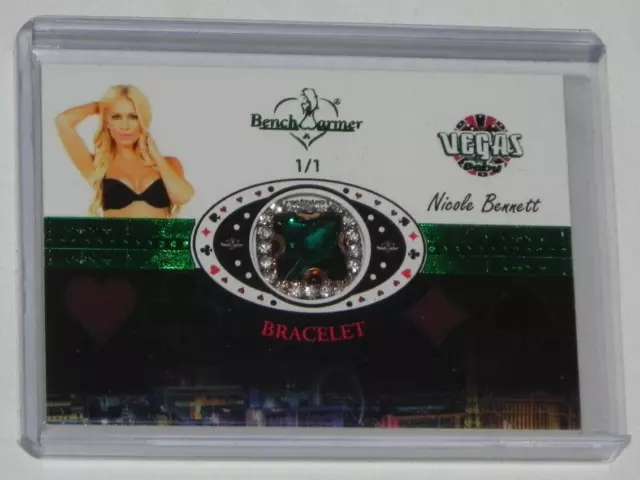 2023 Benchwarmer Emerald Archive NICOLE BENNETT Vegas Baby BRACELET Card #ed 1/1