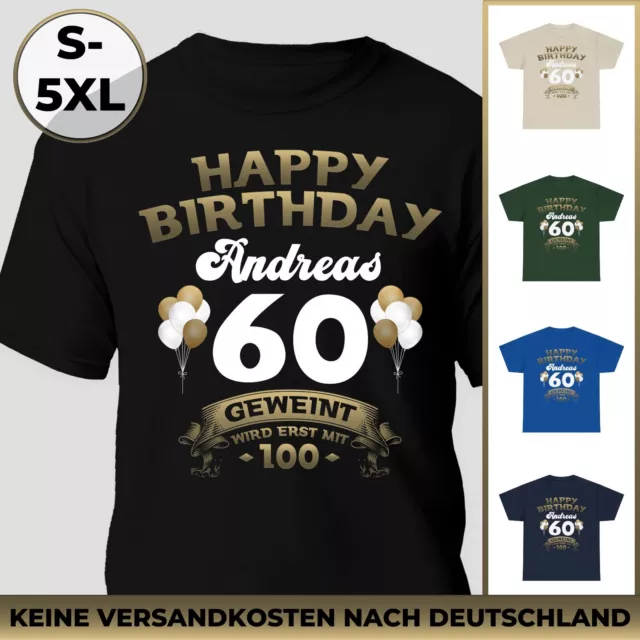 60. Geburtstag Mann Frau Geschenk Personalisiert Wunschname T-Shirt Vintage 1964