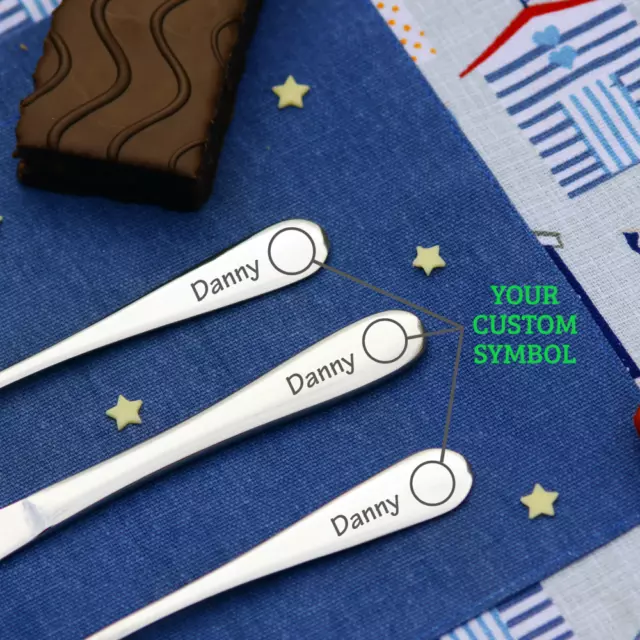 Personalised Engraved Childrens Cutlery Set Christening Birthday Kids Gift Idea