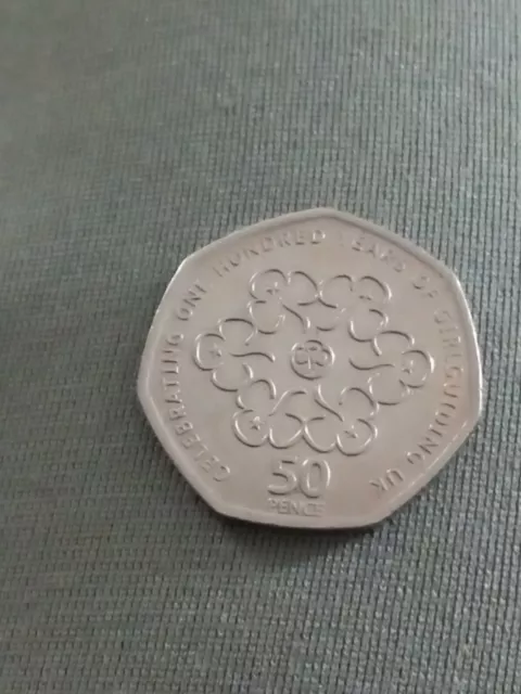 2010 ‘Celebrating one hundred/100 years of Girlguiding UK’ 50p coin. Circulated.