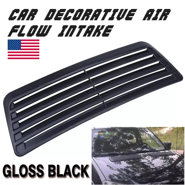 Universal Car Black  Air Flow Intake Scoop Hood Bonnet Decorative Vent Cover Kit