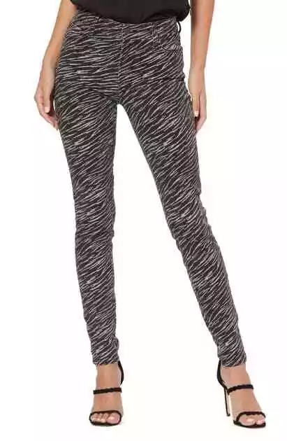 Paige Womens 23 Transcend Hoxton Ultra Skinny Jeans Black White Zebra