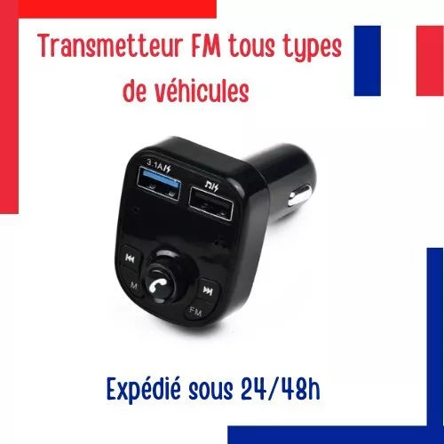 Transmetteur FM sans fil Bluetooth 5.0 Adaptateur MP3 Kit voiture Chargeur USB