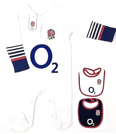 England Rfu Six Nations Rugby Kit Babies Pram Sleep Suit Baby Grow Body Romper