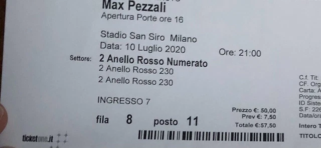 biglietto concerto max pezzali