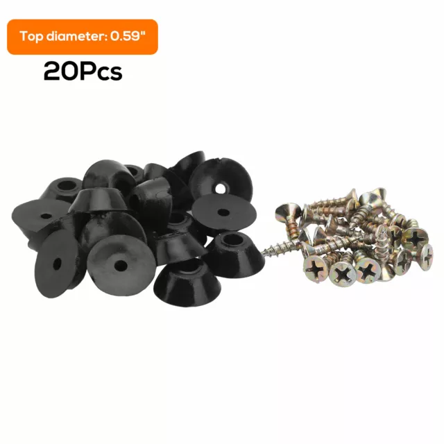 20Pc Soft Rubber Feet Bumpers Pads Anti-Skid Fine Grip+Metal Screw for Furniture