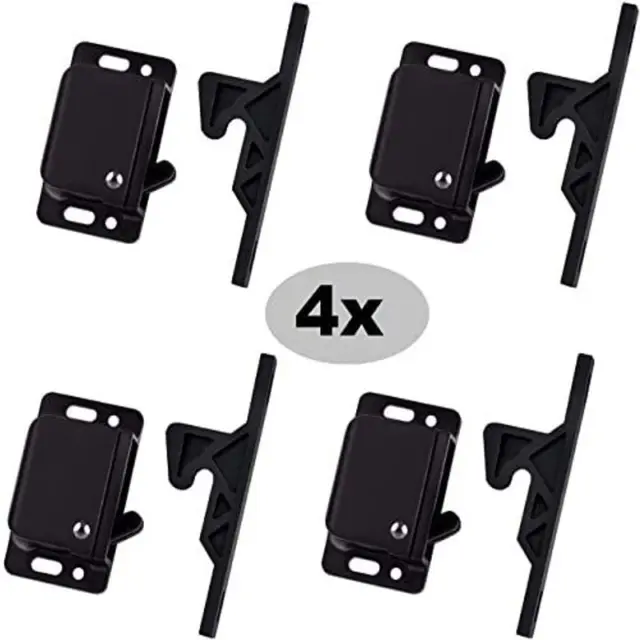 MELLYK RV Drawer latch, 10 LB Pull Force Holder for Cabinet Doors Black 4