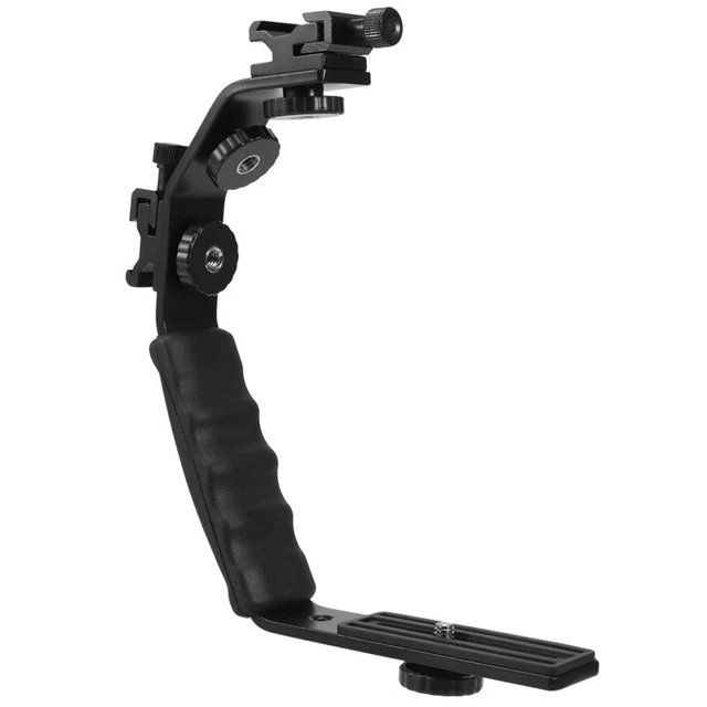 Camera L Bracket Mount Video Grip L-Bracket Dual Flash Cold Shoe Mount 1/42660