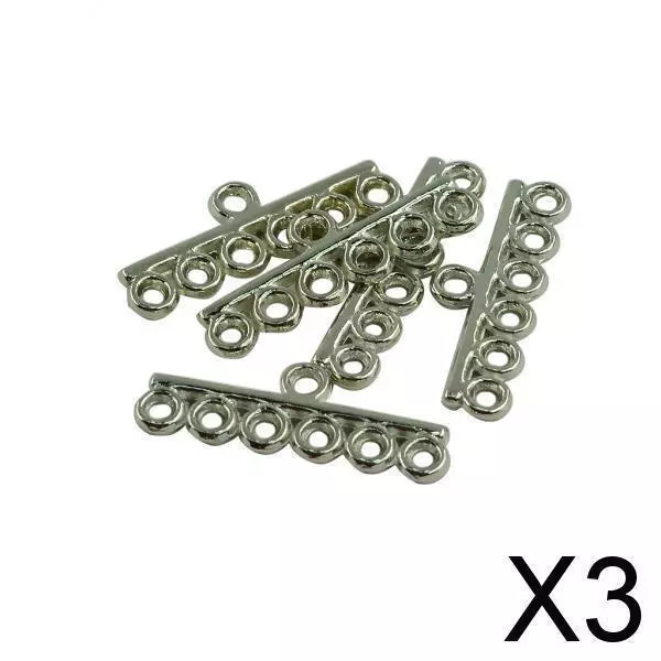 3X 50 Pieces 6 Strand Hole Crimp End Bar Beads Jewelry Connector Jewelry Making