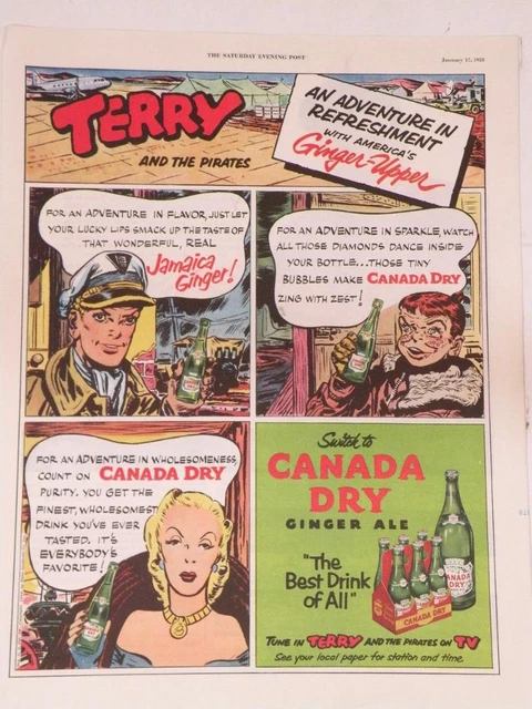 Magazine Ad* - 1953 - Canada Dry - Terry & The Pirates