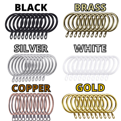 Metal Curtain Rings Hanging Hooks for Curtains Rods Pole Heavy duty Rings