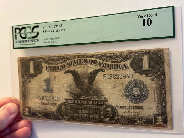 1899 $1 Silver Certificate United States Of America Graded 12 PCGS Black Eagle