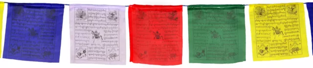 Tibetische Gebetsfahnen (25 Blatt) 550 cm feine Qualität - Handarbeit aus Nepal