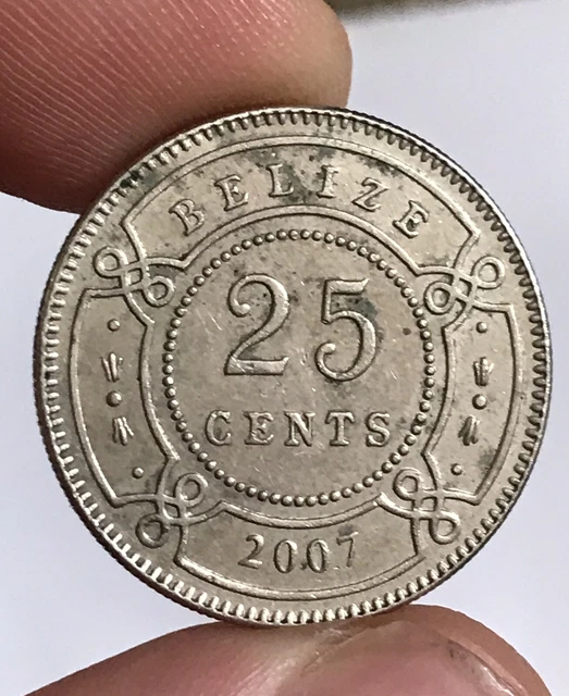 2007 Belize 25 Cent Quarter Old Foreign World Coin