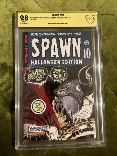 “Spawn” #10 CBCS 9.8 (Image) Uncensored Halloween Dave Sim Signed Cerebus (CGC)