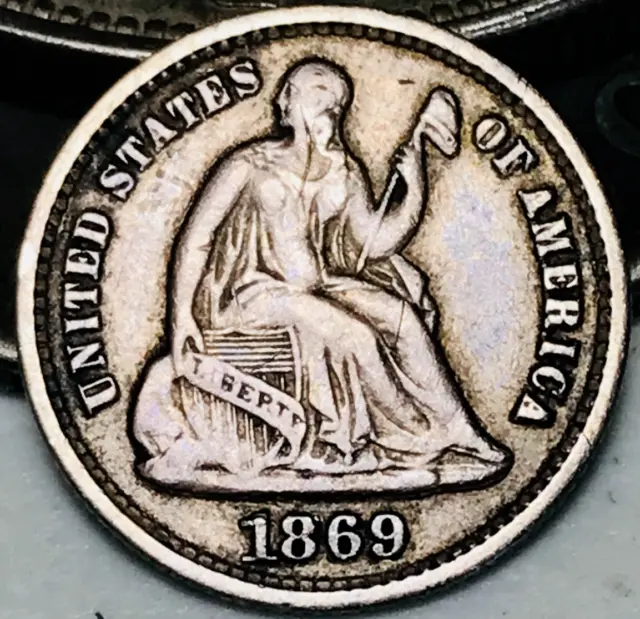 1869 S Seated Liberty Half Dime H10C Ungraded Choice US Silver Coin CC20937