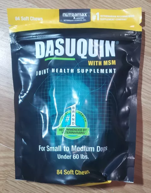 NUTRAMAX DASUQUIN WITH Msm Soft Chews Sm/Med Dogs 84Ct New Sealed