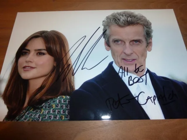 PETER CAPALDI & JENNA COLEMAN signed 12X8 photo DOCTOR DR WHO + COA