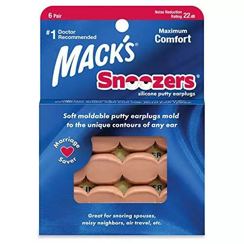 Mack's Snoozers Boite de 6 Paires de Bouchons d'oreilles en Silicone