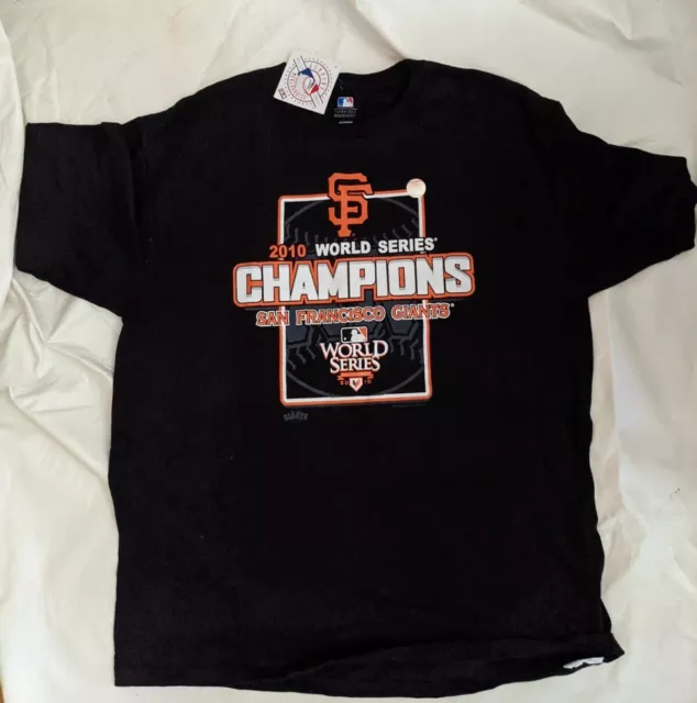 Sf San Francisco Giants 2010 Mondo Serie Champions T-Shirt XL Nero MLB Nuovo