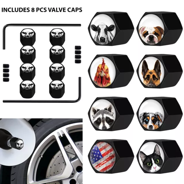 8 Pcs Car Truck Wheel Tire Air Pressure Valve Stem Dust Caps Cover Anti-theft