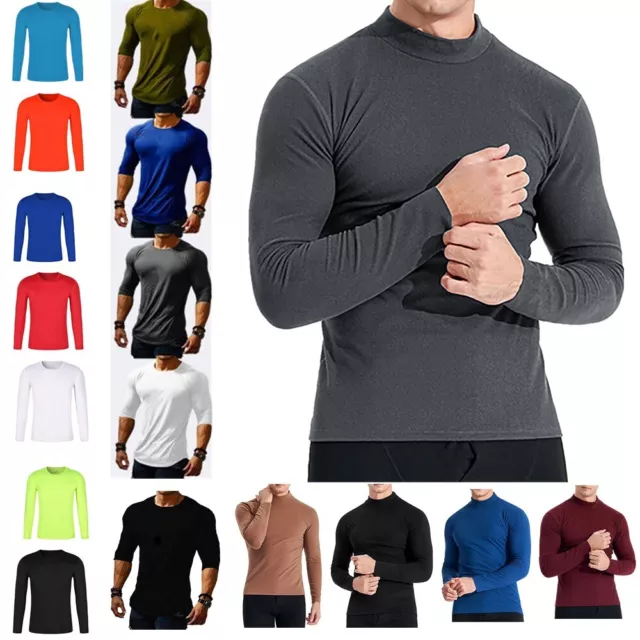 Nouveau T Shirt Homme Top Sport Homme Respirant Haut Homme Chic Tee Shirt  Automne Hiver Top Col Rond Hommes Chaud Automne Manches Longues Slim Tight