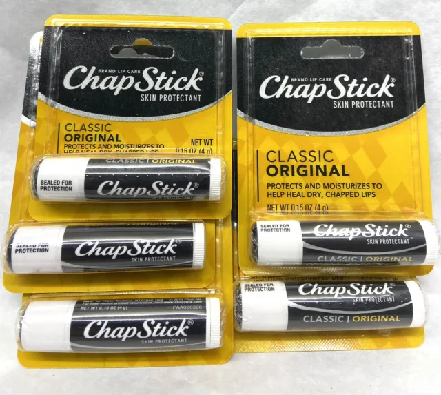 5 ChapStick Classic Lip Balm Tube, Original 0.15oz
