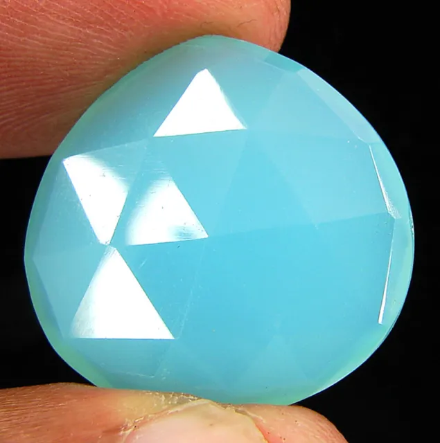 18.50 Ct Natural Blue Chalcedony Loose Gemstone Faceted Beautiful Stone - R3369