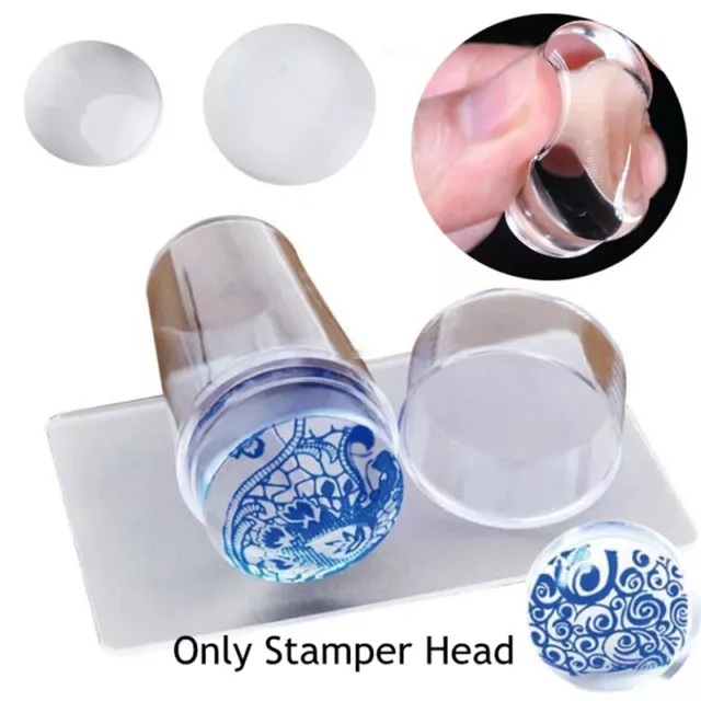 Silicone Nail Seal Stamp Transfer Stamper Nail Polish Print French Manicure+