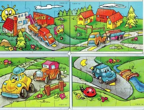 Kinder - Puzzle completo K. 96 n.141-142-143-144 + 4 (Bpz) cartine