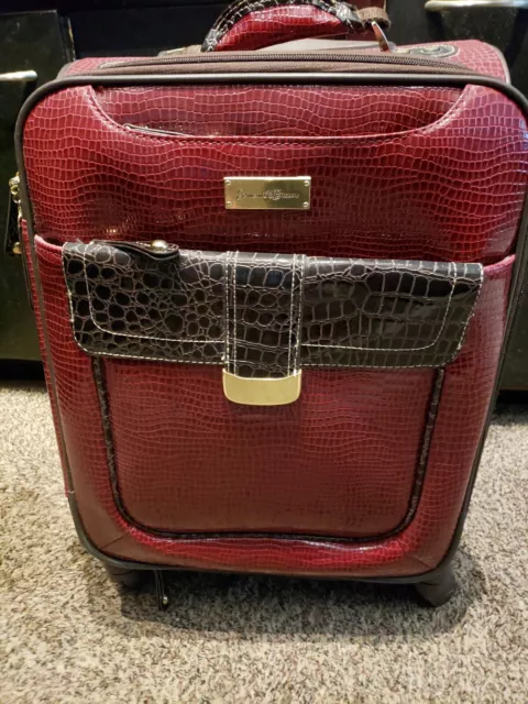 Samantha Brown Classic Red  Croc Embossed 22" Spinner Wheeled Upright Luggage