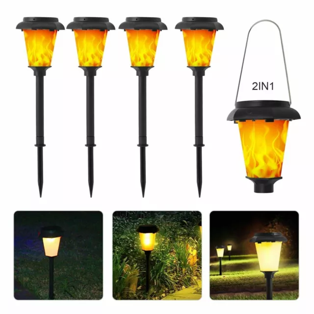 Solar Fackel 1-4 er Set LED Solarleuchte Garten Beleuchtung Licht Lampe Flamme