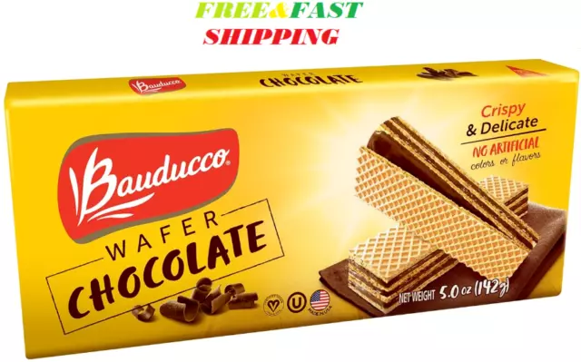 Bauducco Chocolate Wafers - Crispy Wafer Cookies With 3 Delicious, Indulgent, De