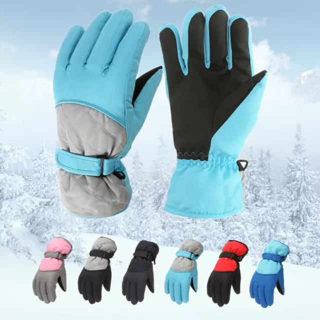 Kids Ski Gloves Winter Thermal Windproof Waterproof Boys Girl Outdoor Mittens