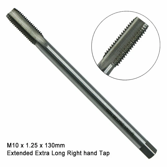 M10 X 1.25 X 130mm Extra-Long HSS Plug Metric Pulley Hand Tap Right Hand Thread