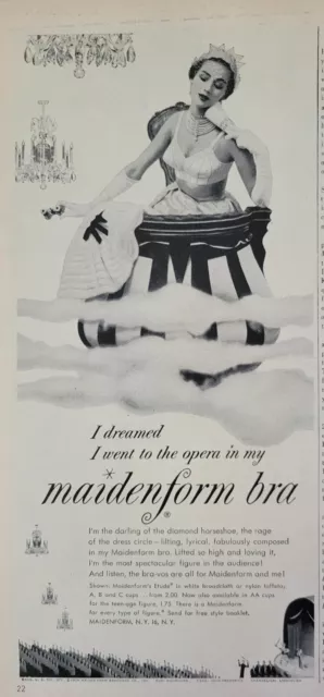 1950 women's Maidenform bra I dreamed I went to the theater vintage ad 
