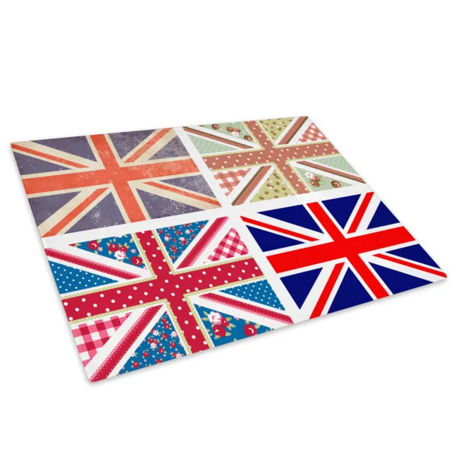 Flag British Red Blue White Glass Chopping Board Kitchen Worktop Saver Protector
